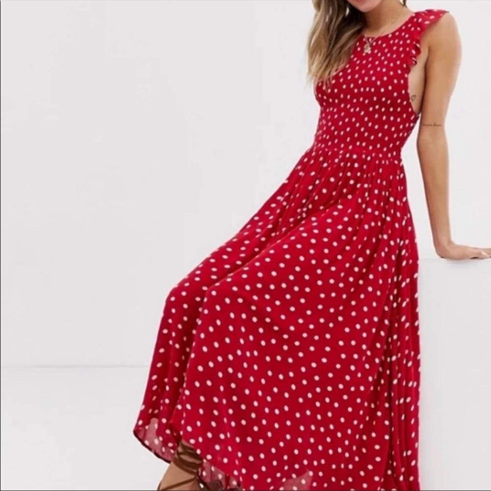 Free People Polka-Dot Maxi Dress, size Small.